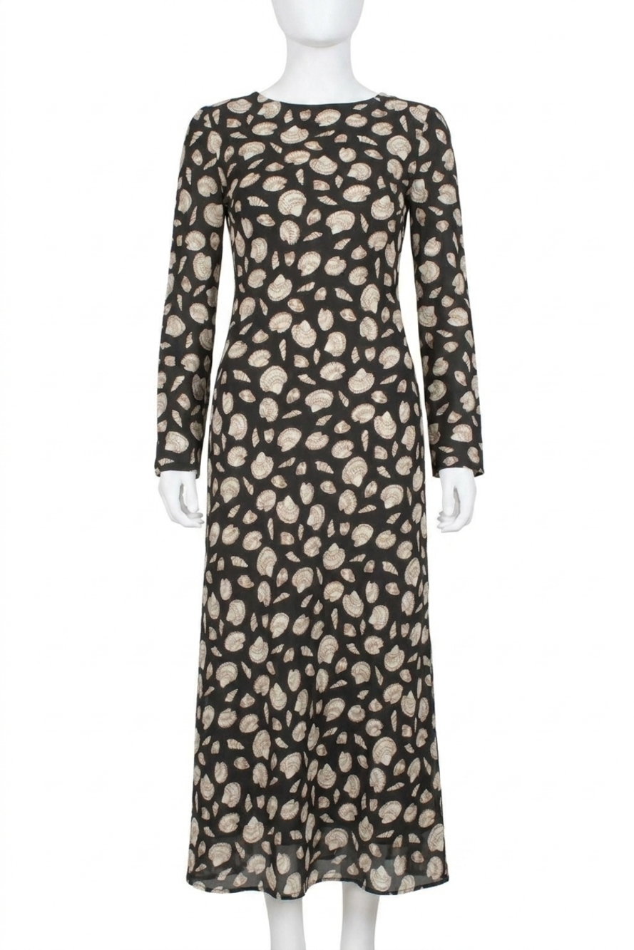 NEW CIAO LUCIA gaia long sleeve midi dress in shell